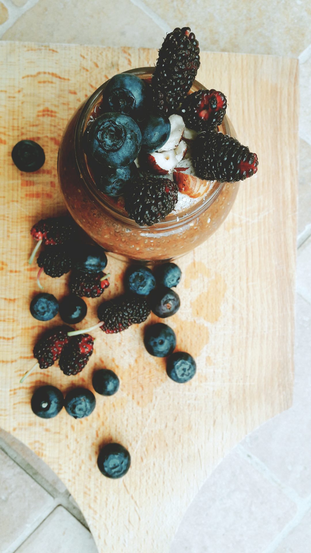 Mulberry chia pudding