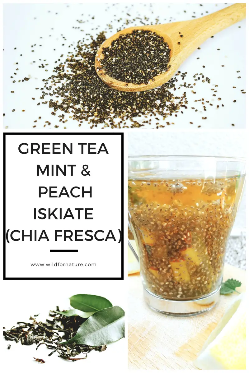 green tea peach chia fresca