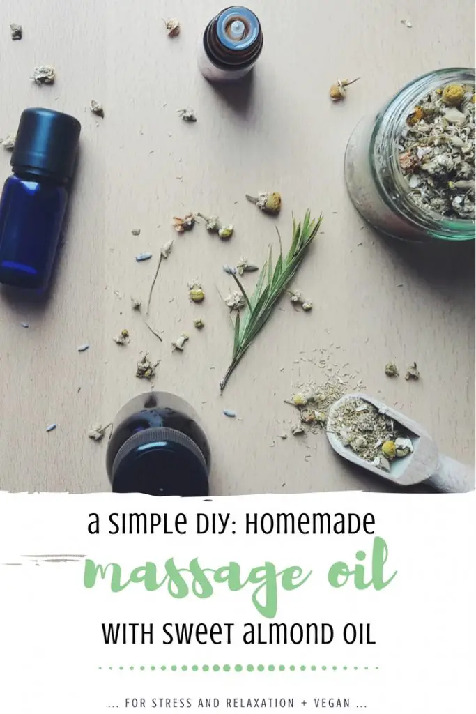 homemade massage oil with sweet almond oil